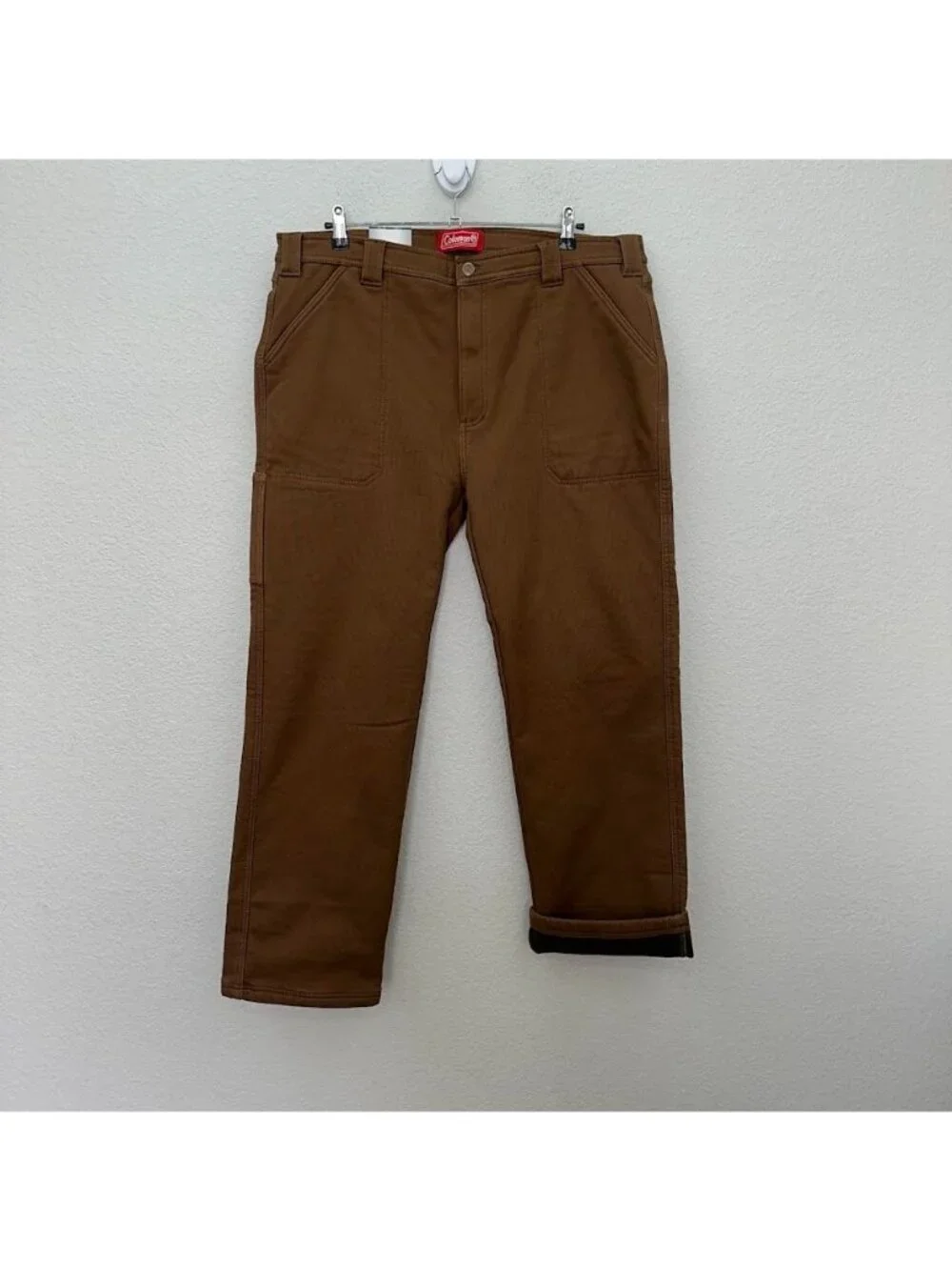Coleman Caramel Fleece Lined Tear Resistant Stretch Work Pants Mens Sz 40x32 NEW